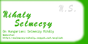 mihaly selmeczy business card